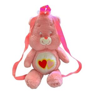 Care Bears Love-a-Lot Pink Plush Backpack 17" New Never Used